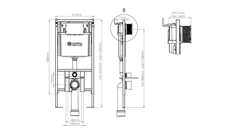 Инсталляция для подвесного унитаза от компании NOVA
