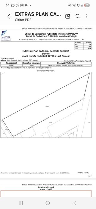 Teren intravilan 7656 mp in Paulesti, zona CFR