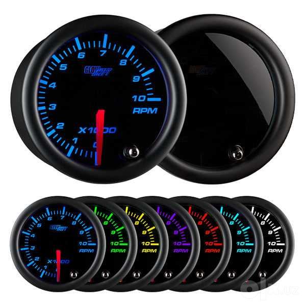 Тахометр 52mm. GlowShift Black series. 7-ти цветный