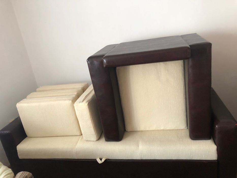 Разтегателен Диван и фотьойл комплект, чисто нови и неизползвани