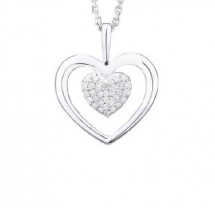 Златно сърце с диаманти