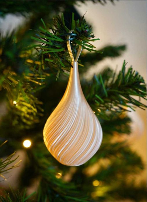 Frosted Twist Drop | Set 6 ornamente, într-o singură culoare-print 3D