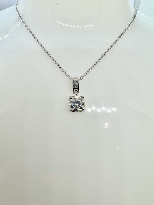 Сребърно колие с мойсанит (диамант) 1 карат