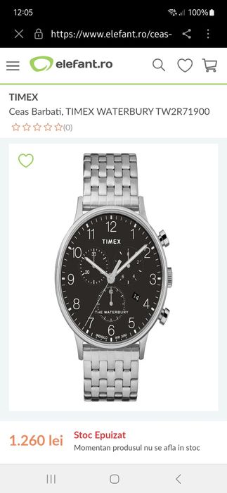 Ceas Timex barbatesc cu bratara metalica