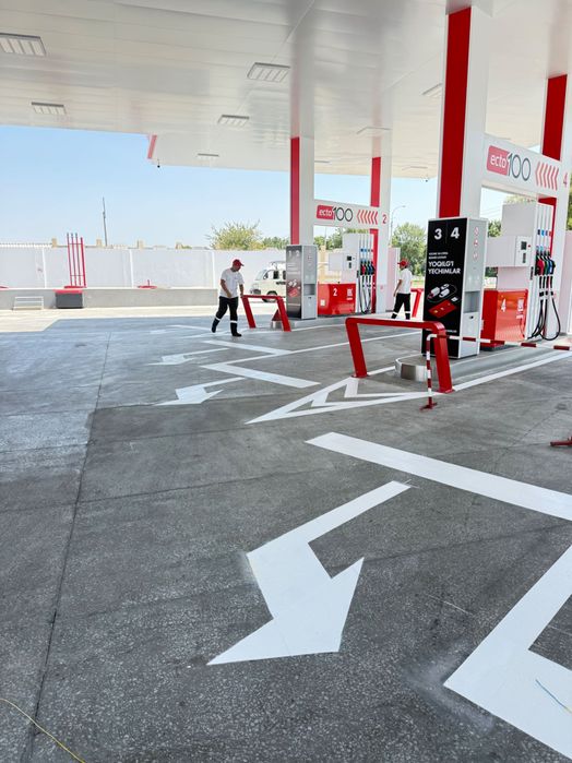 Дорожная разметка стоянки , парковки и другие Yul chiziq stoanka