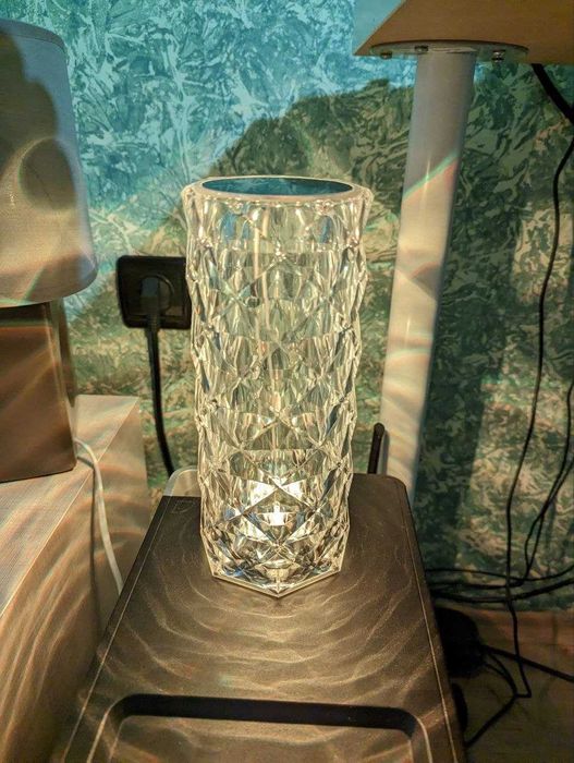 Кристална LED лампа Rose Diamond | Дистанционно и батерия