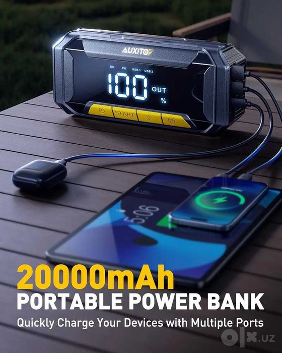 Пусковое устройство (power bank) AUXITO 8000A 20000mAh