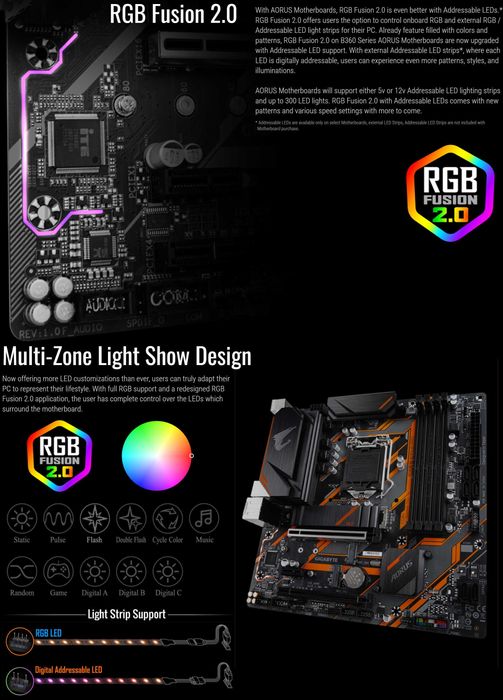 Дъно Дънна платка GIGABYTE B360 M Aorus PRO 1151 DDR4 RGB Overclock