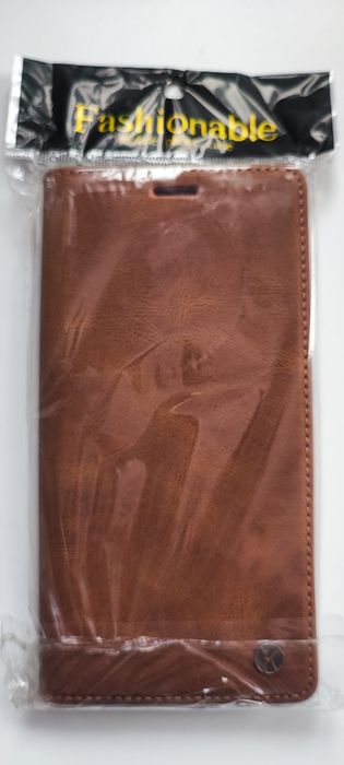 Кафяв кожен калъф с магнитен капак и силиконов гръб за Oneplus 12 5G