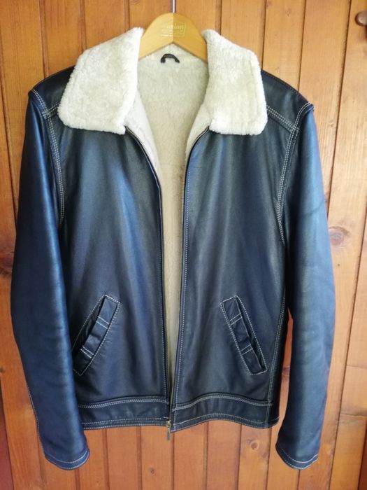 Geaca piele bărbati Aviator Milano M/L cu blana