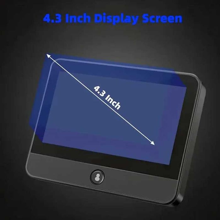 WiFi видео шпионка за врата с вътрешен дисплей, нощно виждане Tuya