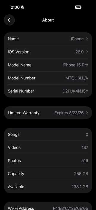 iPhone 15 Pro 256GB