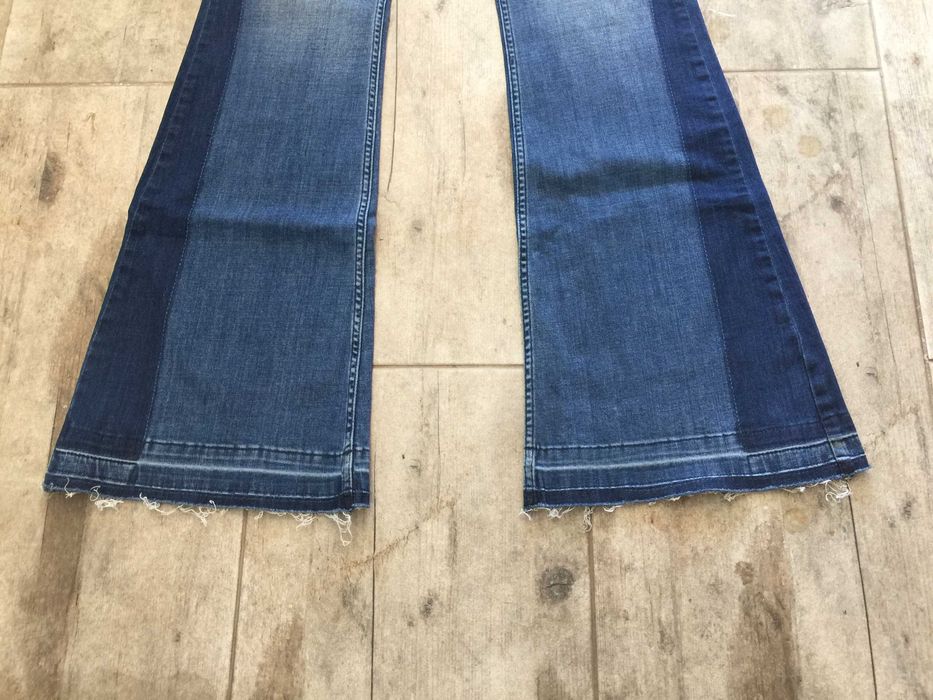 Дънки Nasty Gal Двуцветни Шикор Крачол Висока Такия Размер 29