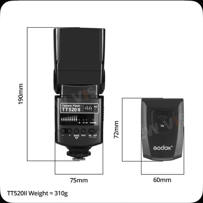 Вспышка Godox TT520 II