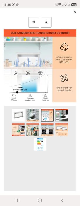 Vand hota NOUA  Klarstein Royal Flush Eco 60 cm