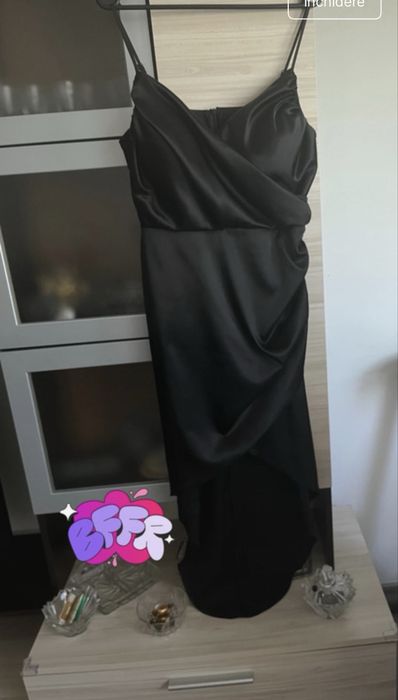 Rochie neagra  satin