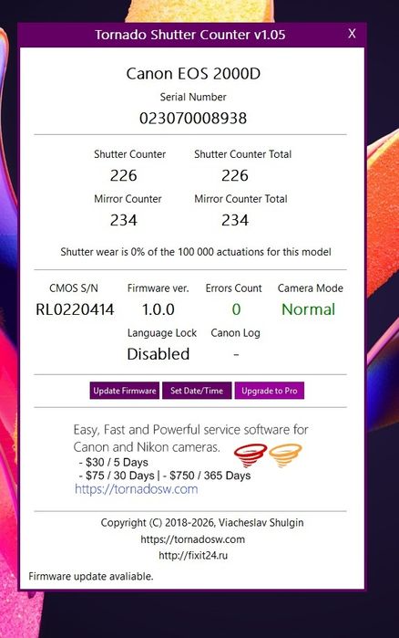 Aparat foto Canon EOS 2000D