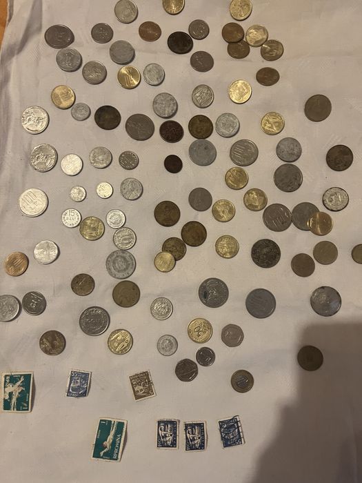 Lot bancnote și monede vechi + valută străină – colecție