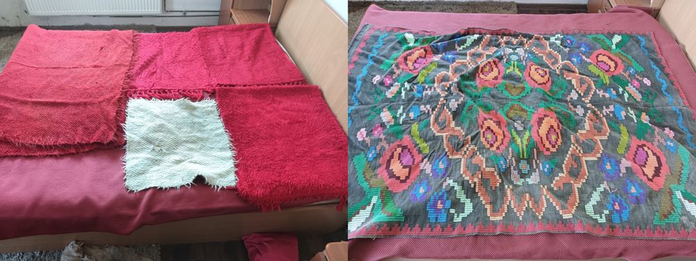 Vând covertura de pat din lana cosite manual vechi și de colecție preț incepede la 100 trimit in tara