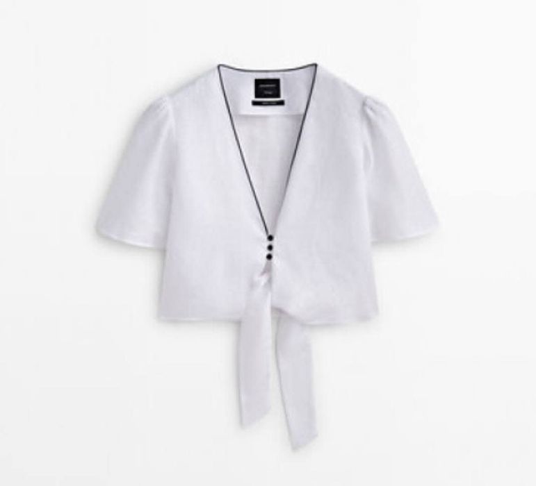 Ленен топ Massimo Dutti