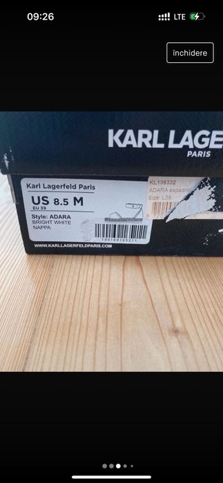 Vând sandale piele Karl Lagerfeld noi Nr 39