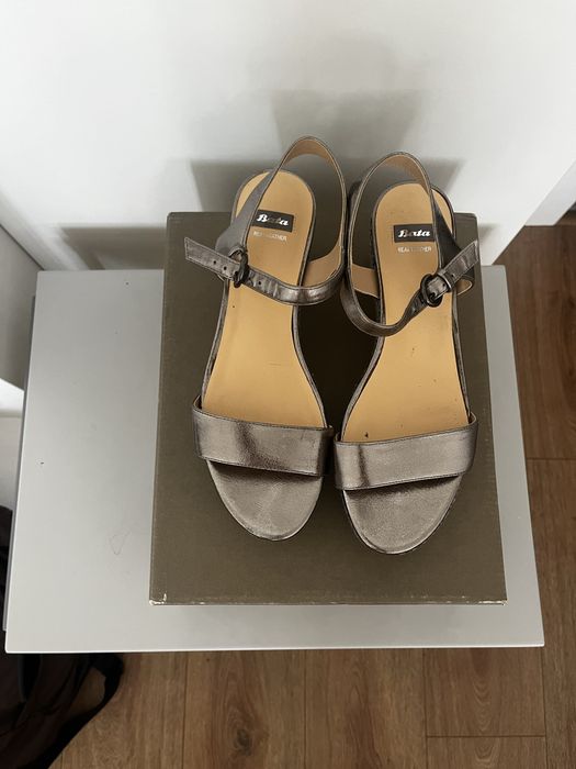 Сандали Естествена Кожа Сребристи EU 39 Bata