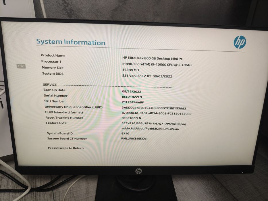 MiniPC HP EliteDesk 800 G6