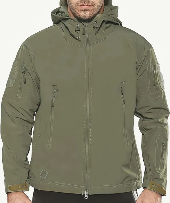 Geaca softshell olive verde airsoft armata paintball vanatoare drumetie ski iarna pescui impermeabila fleecet