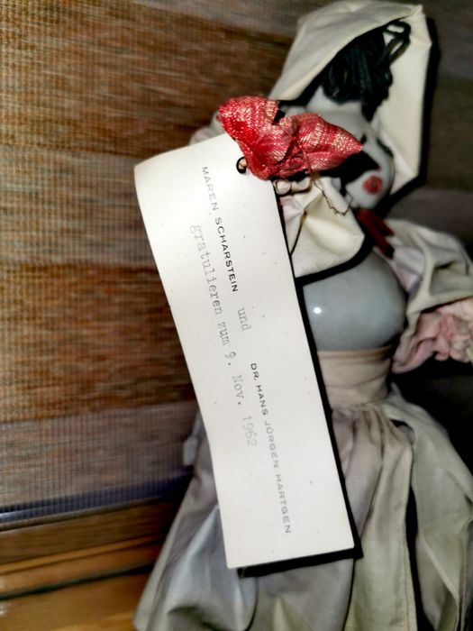 Керамична кукла фигура бутилка wodka polska от 1962 г не отваряна !