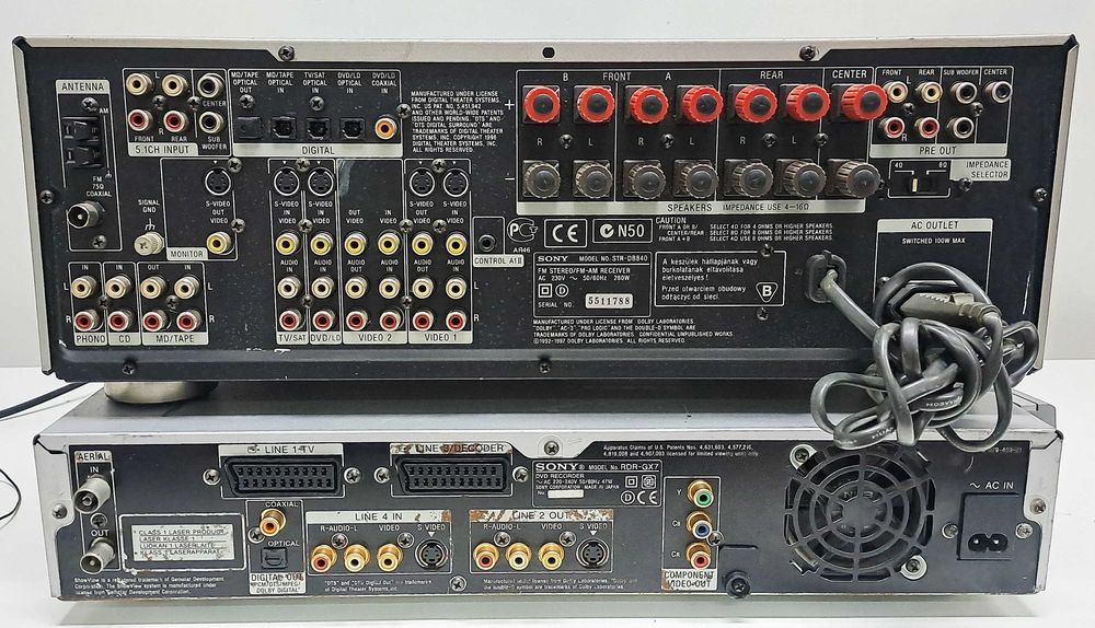 Sony CD RDR-GX7 si Receiver QS STR-DB840 linie audio Amplificator