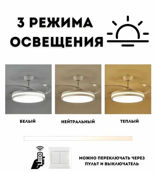 Люстра-вентилятор LED