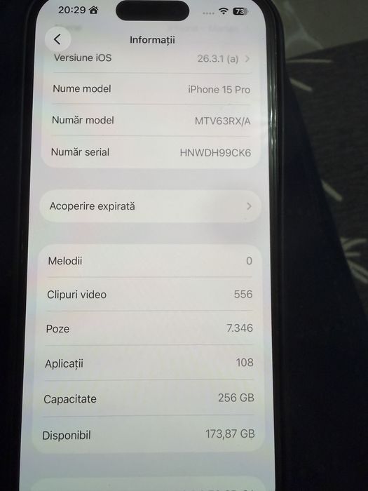 Iphone 15 pro 256 gb blue impecabil