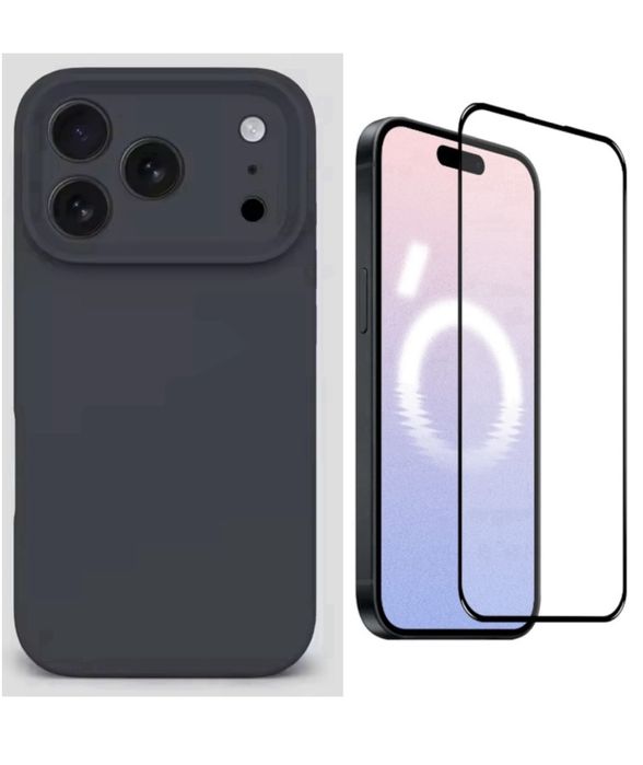 Husa Silicon Simplity Case si Folie Sticla - Iphone 17 AIR PRO MAX