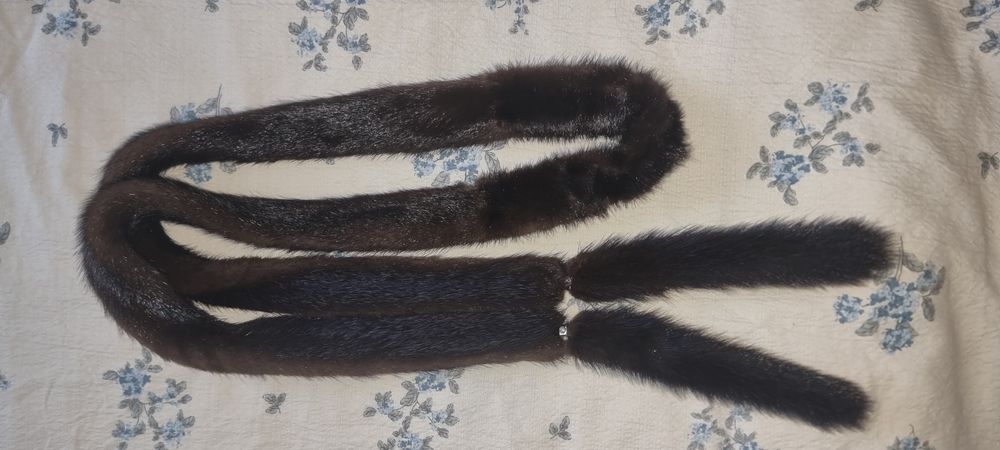 Норковая шуба с поясом