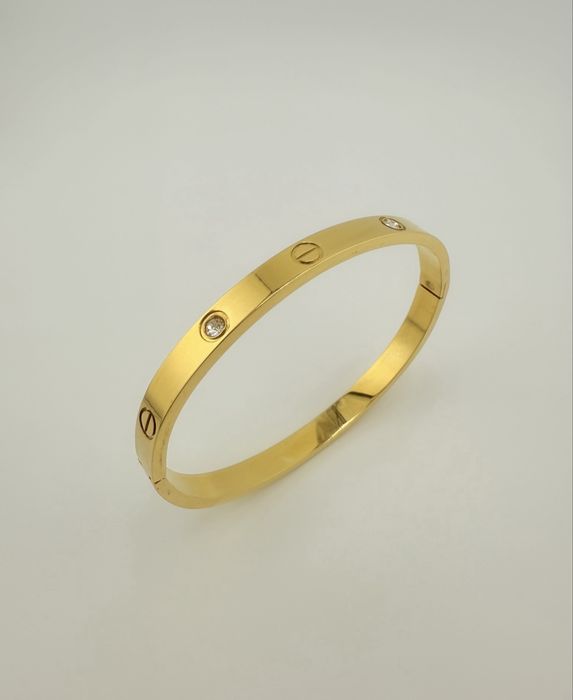 Bratara noua, otel inoxidabil placat cu aur de 18 k