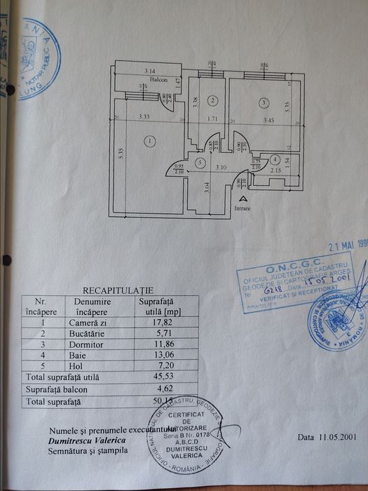 Apartament 2 camere, decomandat,et.3.