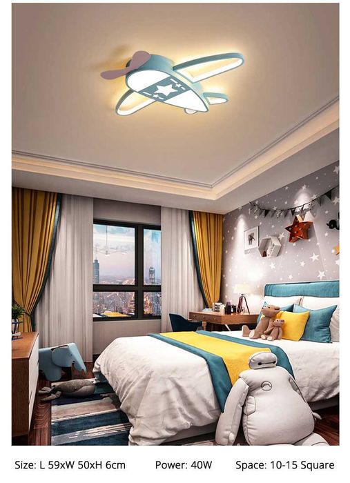 Модерна детска стая лед LED таванна лампа модерна анимационна самолет
