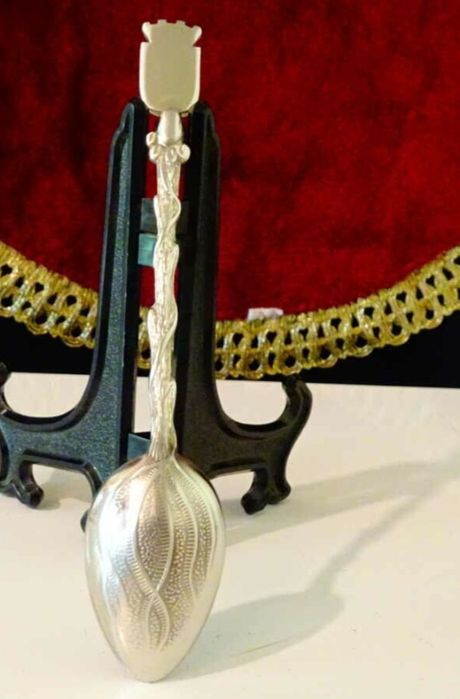 Посребрена Лъжичка за Кафе Със Знак на Френската Ривиера