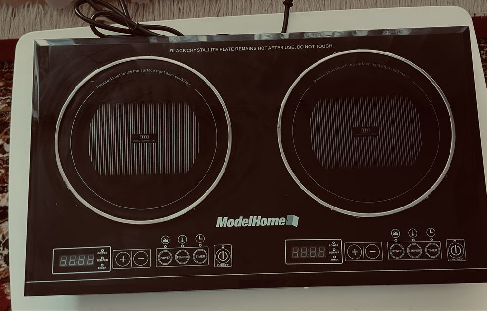 Plită electrică dublă cu inducție ModelHome ProDuo, 3100W, Touch