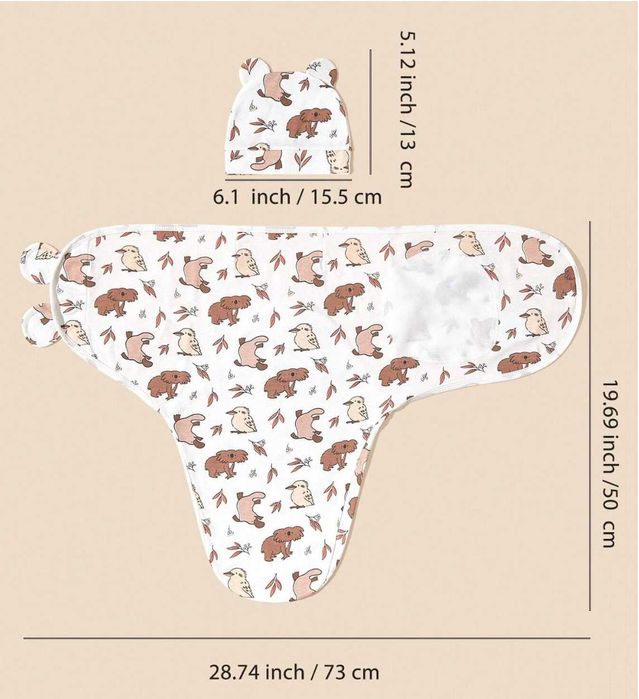 Комплект за новородено - спално чувалче и шапка