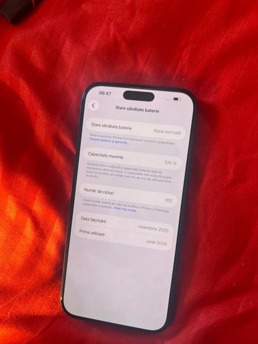 Vând iphone 17 pro max 256 gb 100 baterie 105 cicluri in dezvoltare