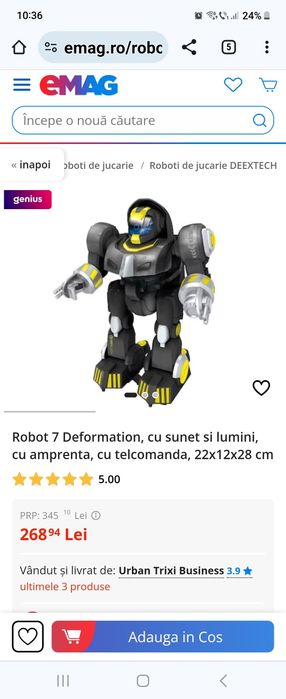 Robot inteligent, cu activare cu amprenta digitala