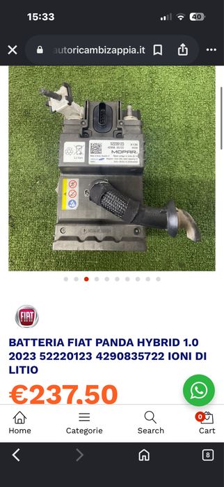 Baterie fiat panda hibrid 12v 3 bucati