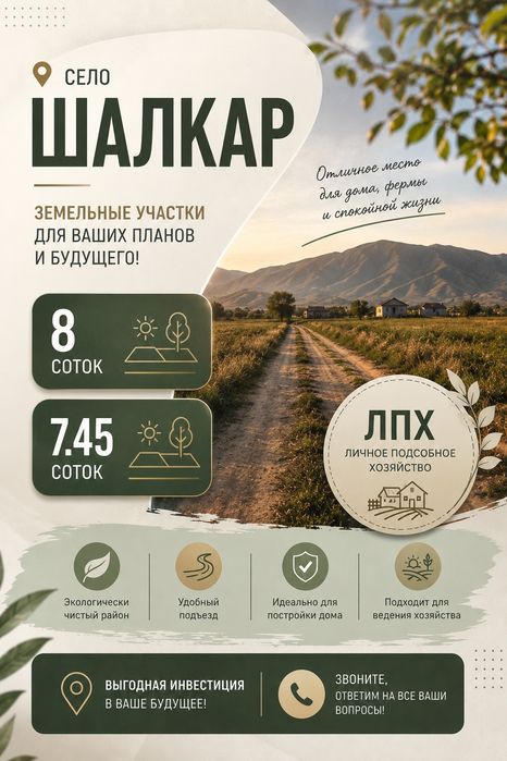 Земельные участки в Шалкаре — 8 и 7,46 соток