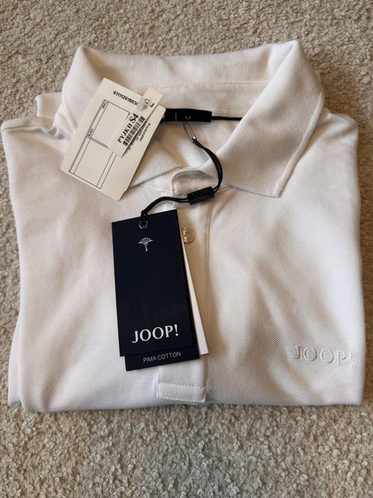 Tricou polo alb JOOP!, bumbac, nou, masura M
