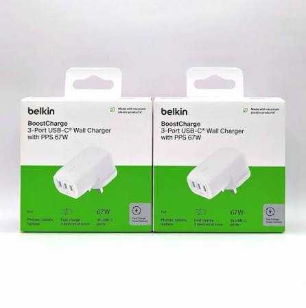 Belkin 67w BoostCharge 3-Port USB-C PPS зарядное устройство