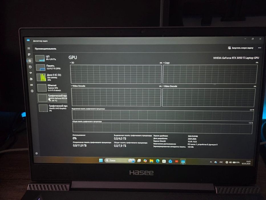 Ноутбук rtx 3050 ti