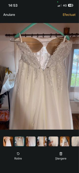 Rochie mireasa+voal+crinolina+sandale cadou