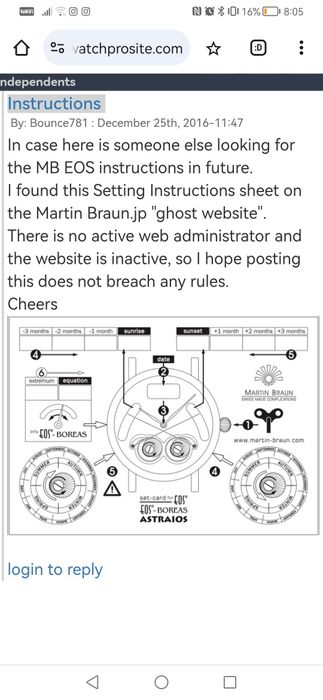 Martin Braun EOS complicatie răsărit apus 39mm servisat