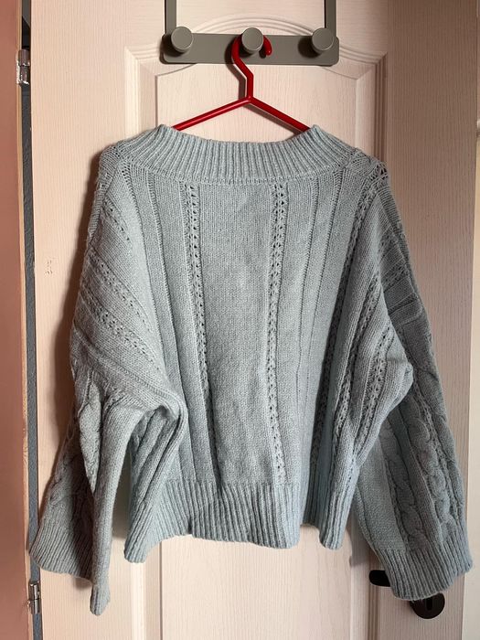 Пуловер поло Zara екрю син